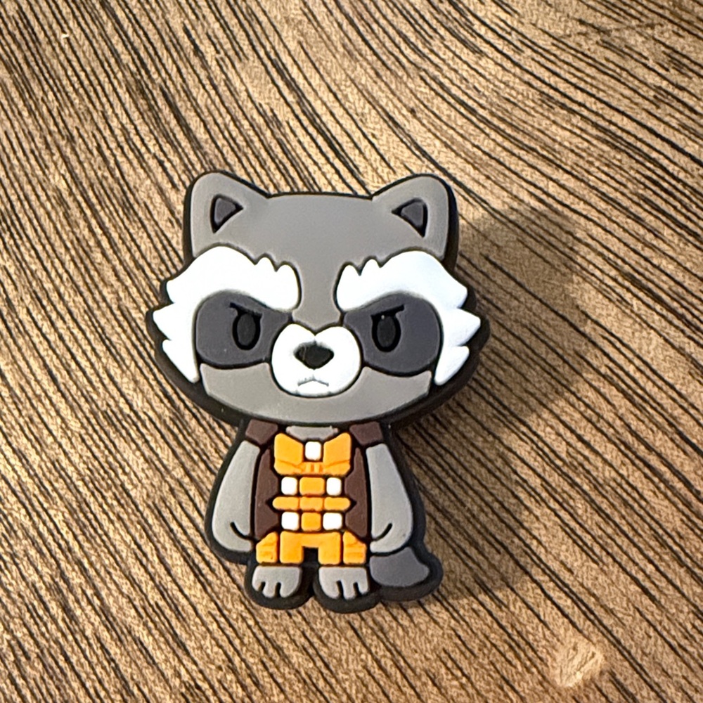 Marvel Rocket Guardians of the Galaxy Gray Shoe Croc Charm